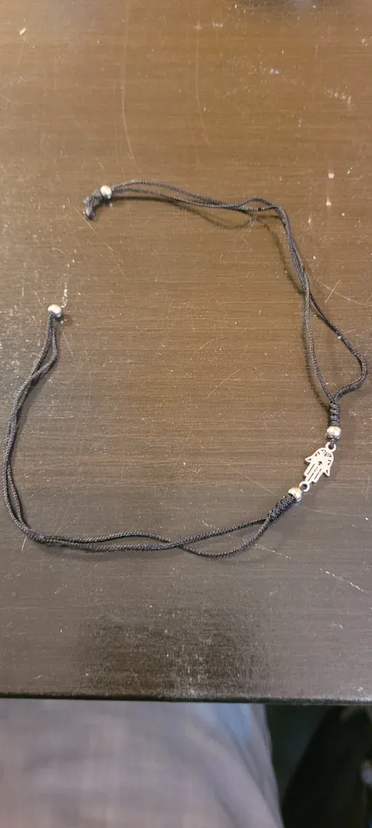 Pulsera Hamsa Plata y Negro