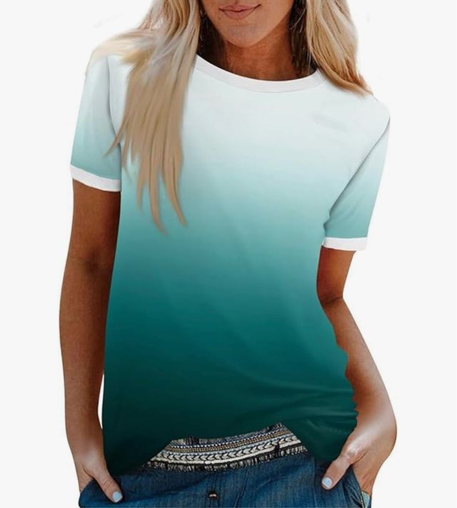 Camiseta Ombré Azul y Blanco