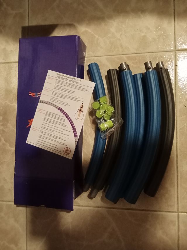 Aro Hula Hoop Desmontable Azul y Negro