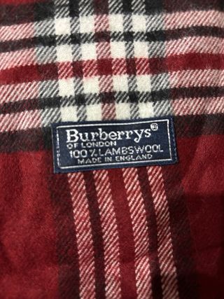Bufanda Burberry Lana Roja Tartán