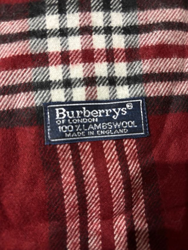 Bufanda Burberry Lana Roja Tartán