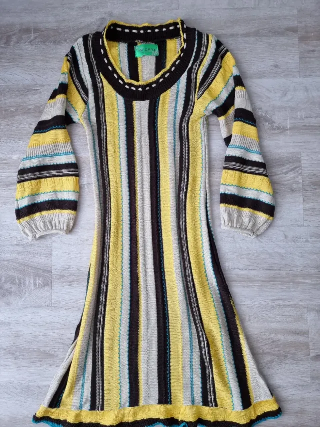 Vestido Sfera largo de rayas multicolor