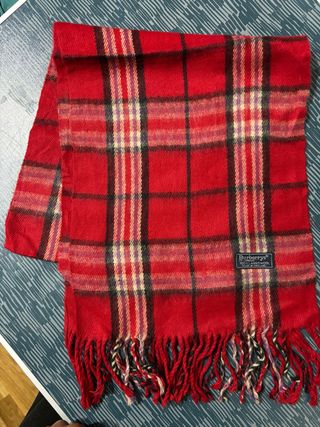 Bufanda Burberry Tartán Lana Roja