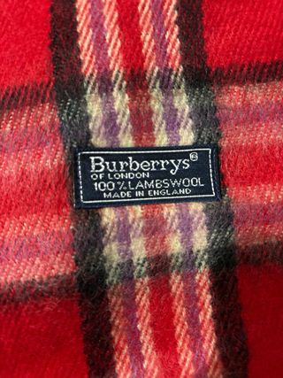 Bufanda Burberry Tartán Lana Roja