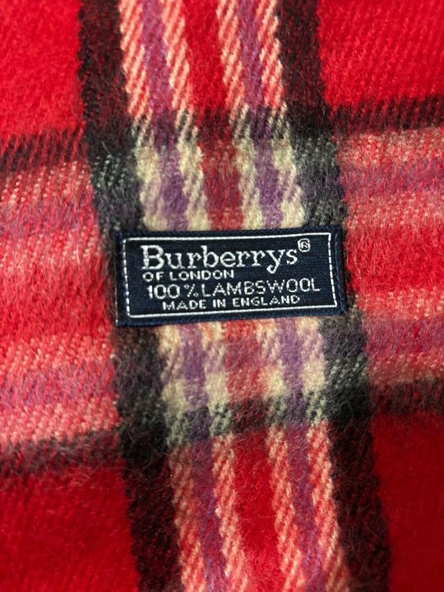 Bufanda Burberry Tartán Lana Roja