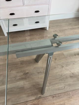 Mesa Comedor Extensible Cristal y Metal