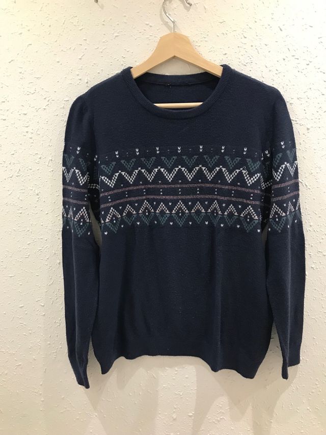 Jersey azul marino con estampado