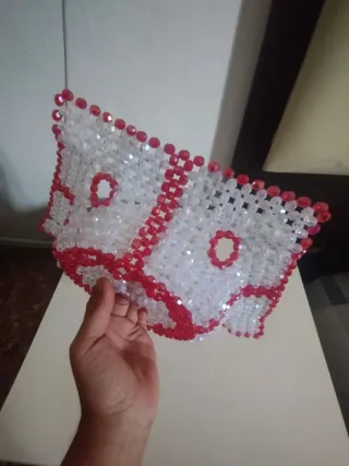 Vassoio per frutta perline bianco e rosso