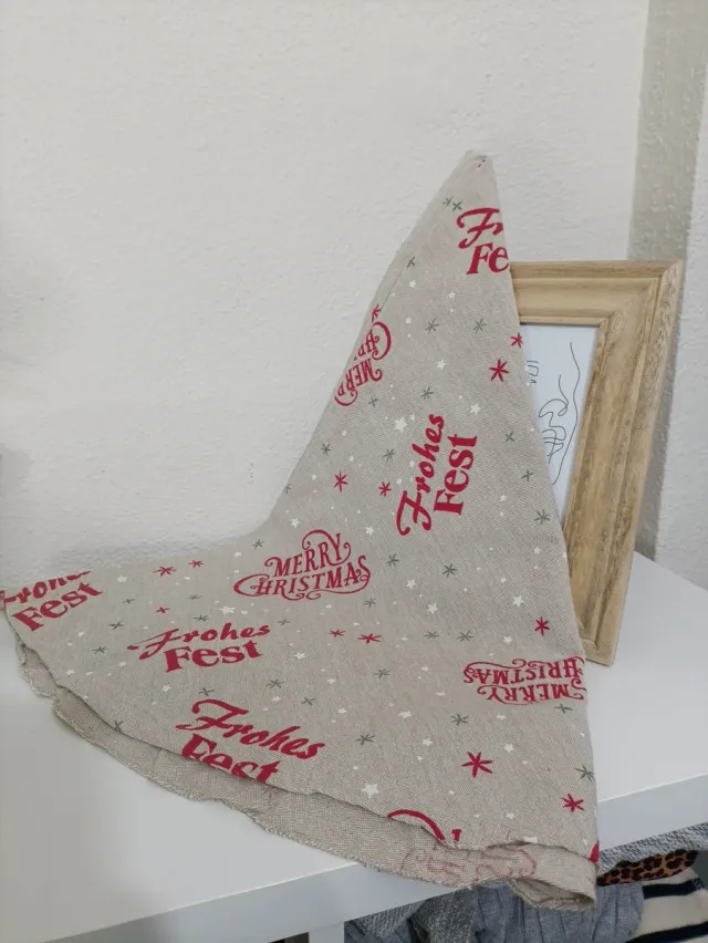 Mantel redondo de Navidad Frohes Fest