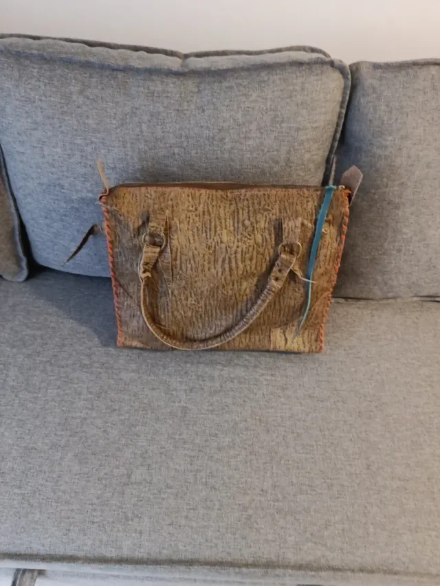 Bolso artesano piel, único