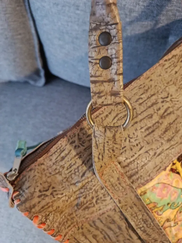 Bolso artesano piel, único