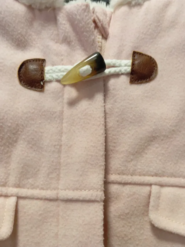 Chaqueta rosa con capucha para bebé (6-9 meses)