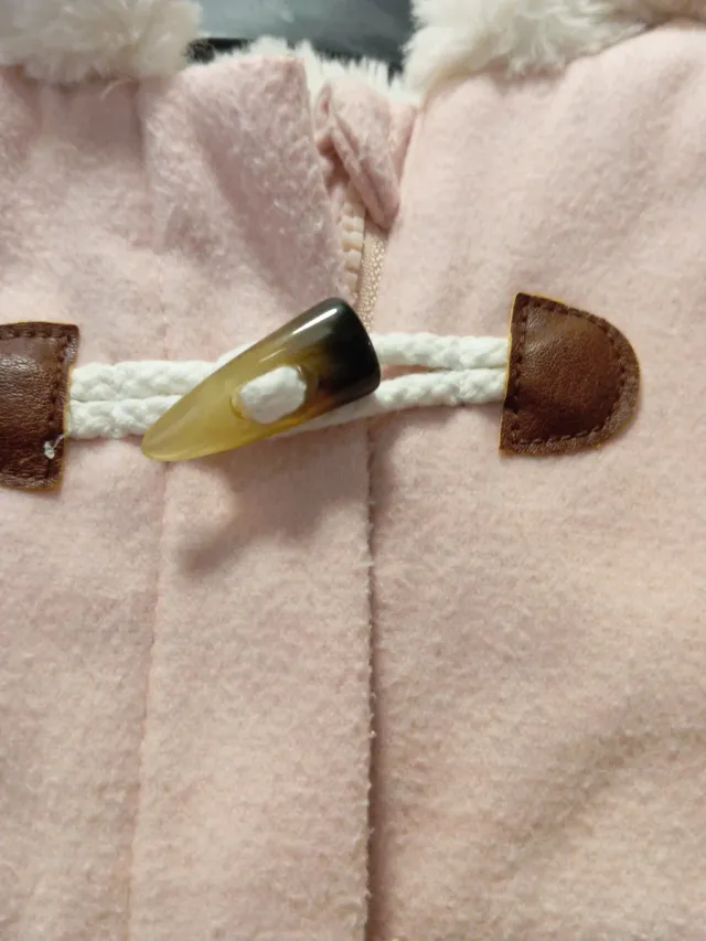 Chaqueta rosa con capucha para bebé (6-9 meses)