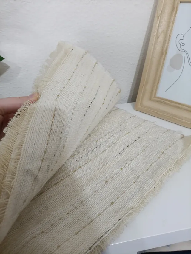 Mantel beige lana grueso