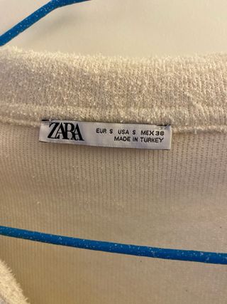 Jersey ZARA blanco talla s VENTA EN PERSONA.