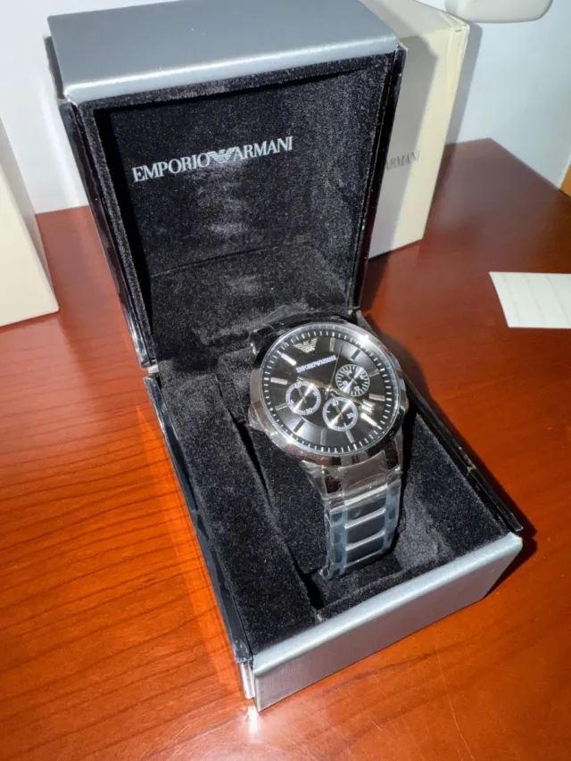 Reloj Emporio Armani Cronógrafo Negro/Plata