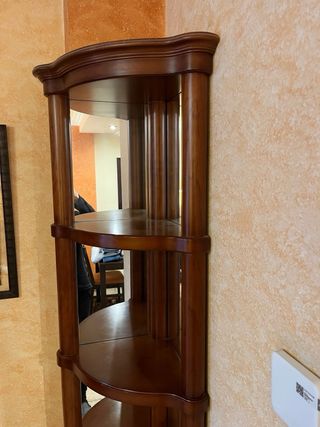 Esquinera madera maciza alta calidad con espejo