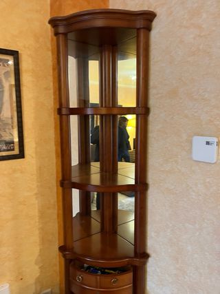 Esquinera madera maciza alta calidad con espejo