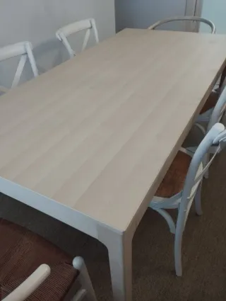 Mesa comedor extensible haya claro 180/240