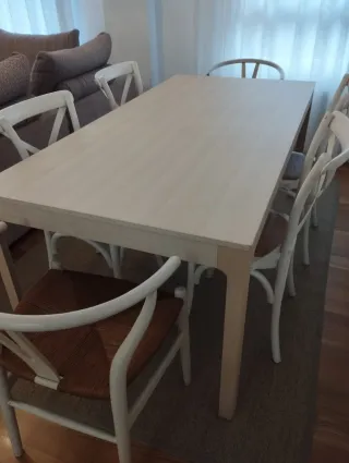 Mesa comedor extensible haya claro 180/240