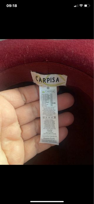 Cappello Carpisa Borgogna con nastro pelle