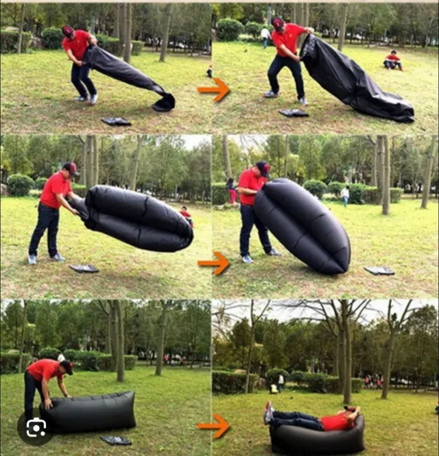 Colchón hinchable que se infla con el viento