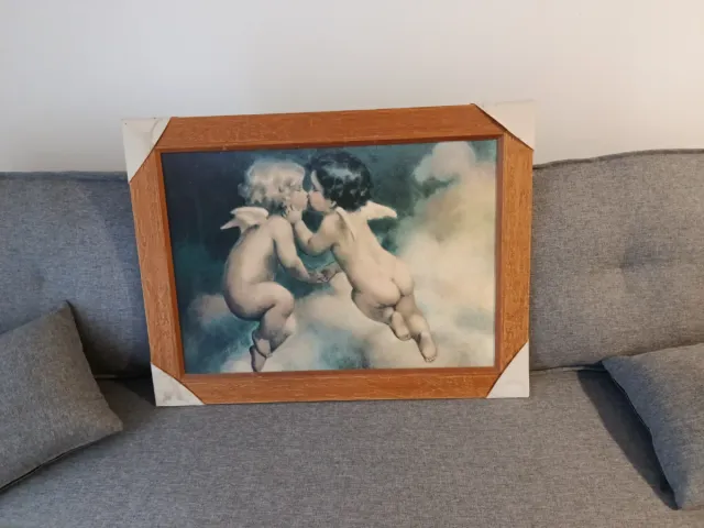 Cuadro angelitos besándose
