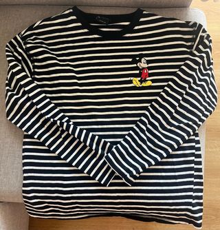 Camiseta Zara Mickey Mouse Rayas Talla M