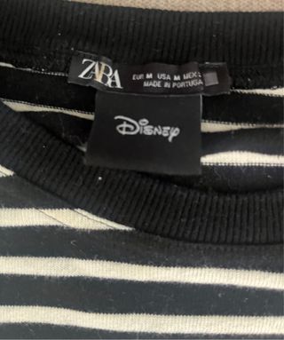 Camiseta Zara Mickey Mouse Rayas Talla M