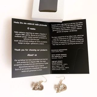 Pendientes Artesanales de Gato de Plata Croacia