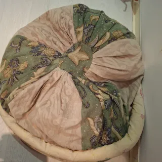 Puff cojín grande tela patchwork