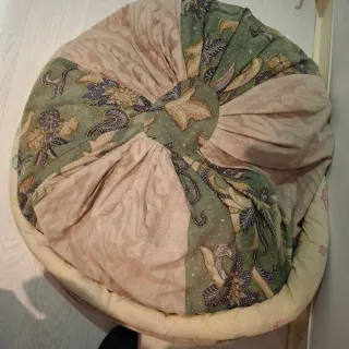 Puff cojín grande tela patchwork