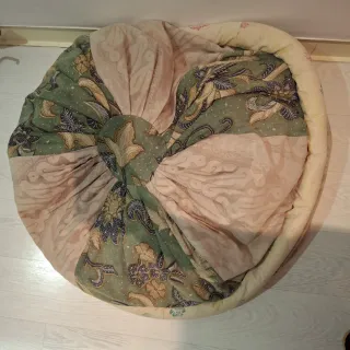 Puff cojín grande tela patchwork