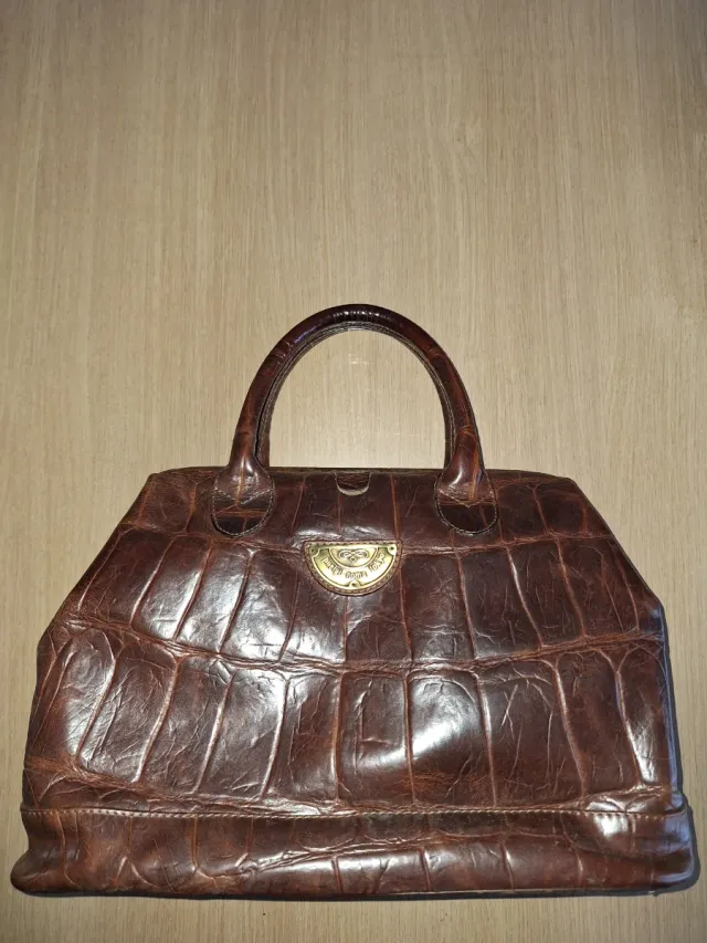 Borsa donna in pelle effetto coccodrillo