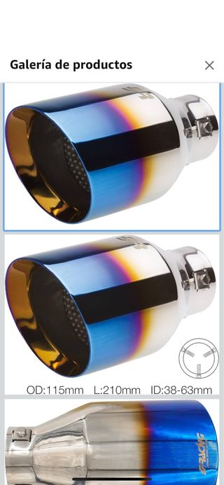 Cola de escape cromada azul 115mm