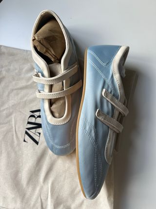 Bailarinas Zara Azul Satinado
