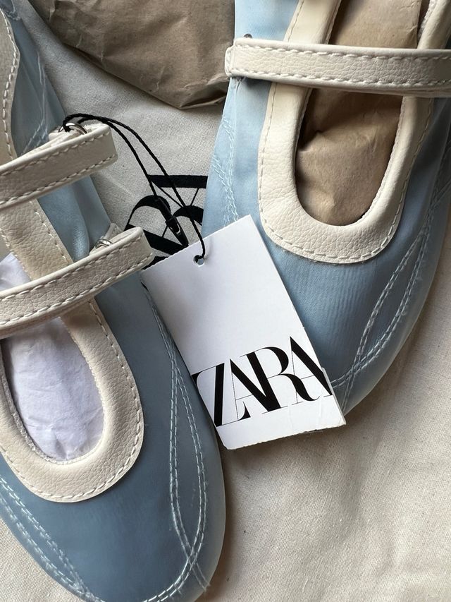 Bailarinas Zara Azul Satinado