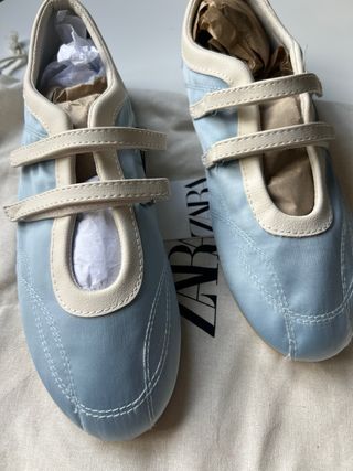 Bailarinas Zara Azul Satinado