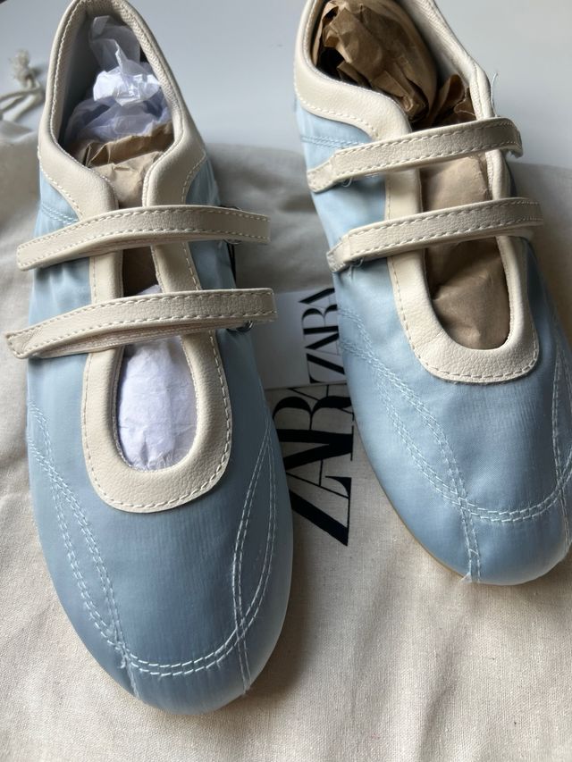 Bailarinas Zara Azul Satinado