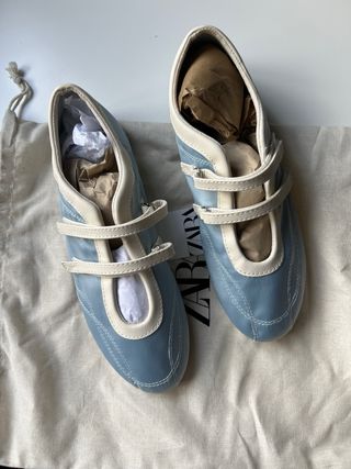 Bailarinas Zara Azul Satinado