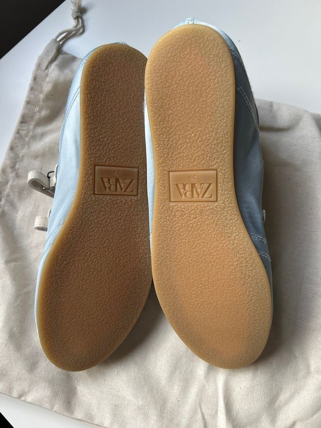 Bailarinas Zara Azul Satinado