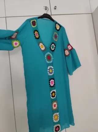 Vestido playero crochet multicolor