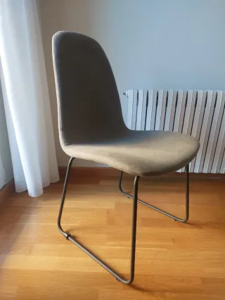 6 Sillas Comedor Tela y Metal