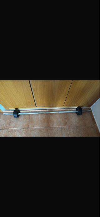 Barra de pesas con discos de 1kg