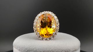 Anillo laminado en oro 18k con Citrino