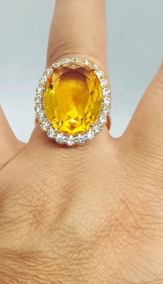 Anillo laminado en oro 18k con Citrino