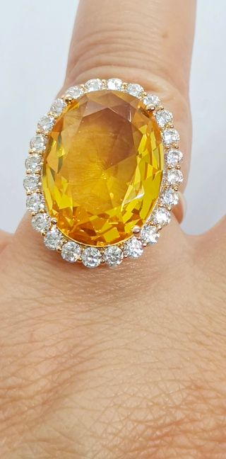 Anillo laminado en oro 18k con Citrino