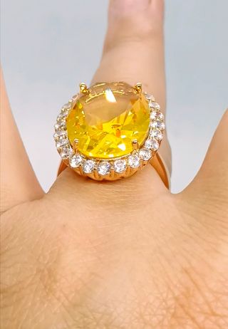 Anillo laminado en oro 18k con Citrino