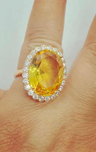 Anillo laminado en oro 18k con Citrino