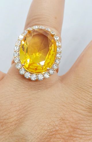 Anillo laminado en oro 18k con Citrino